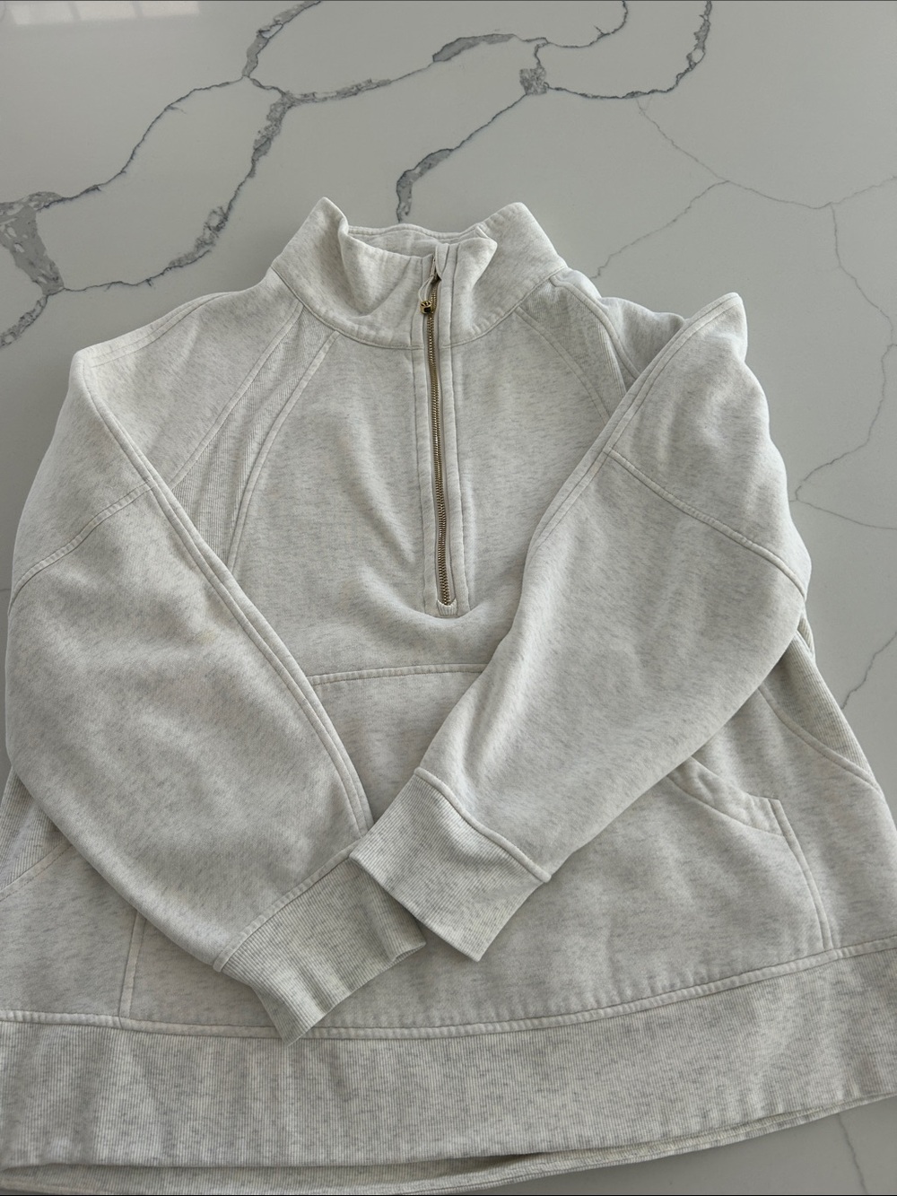lululemon athletica Light Heather Gray Half-Zip Pullover